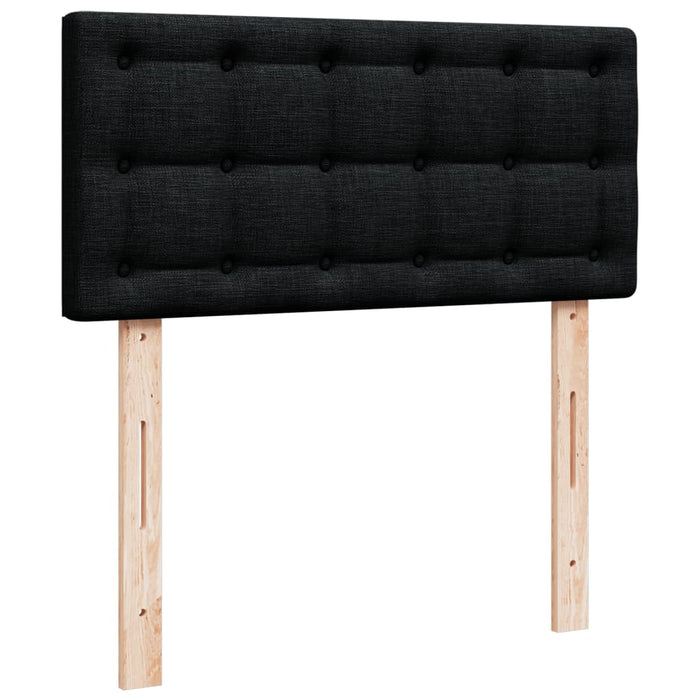 Pat box spring cu saltea, negru, 100x200 cm, textil - WALTI WALTI