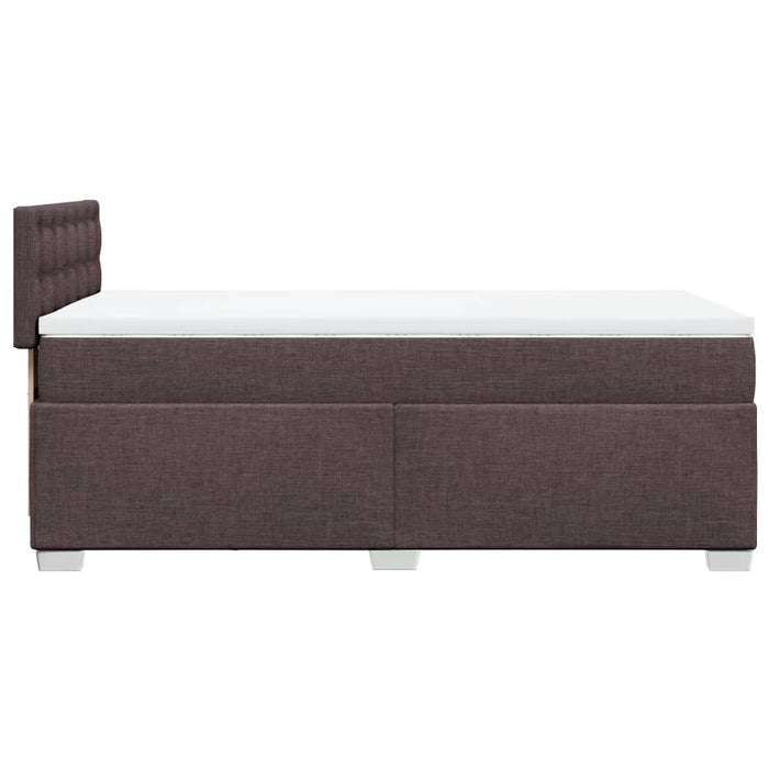 Pat box spring cu saltea, maro închis, 100x200 cm, textil WALTI