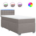 Pat box spring cu saltea, gri taupe, 100x200 cm, textil - WALTI WALTI