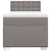 Pat box spring cu saltea, gri taupe, 100x200 cm, textil - WALTI WALTI