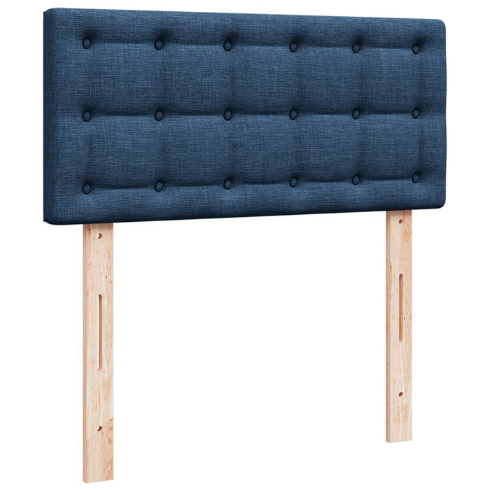 Pat box spring cu saltea, albastru, 100x200 cm, textil WALTI