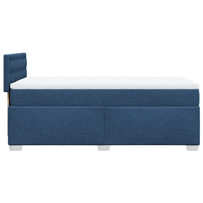 Pat box spring cu saltea, albastru, 100x200 cm, textil WALTI