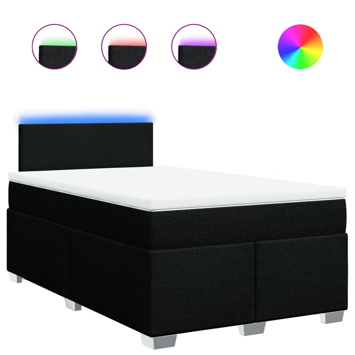 Pat box spring cu saltea, negru, 120x190 cm, catifea WALTI