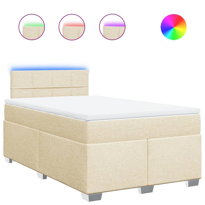 Pat continental cu saltea, crem, 120x190 cm, textil WALTI