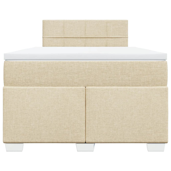 Pat continental cu saltea, crem, 120x190 cm, textil WALTI