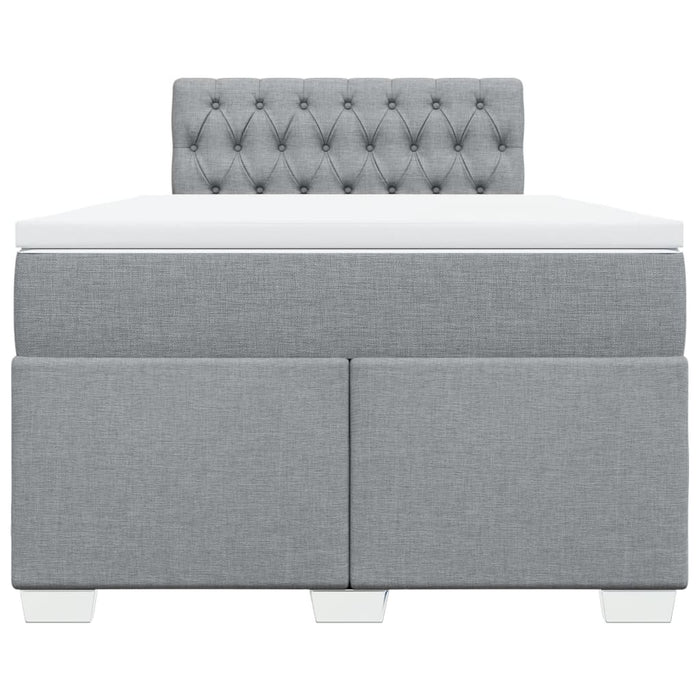 Pat box spring cu saltea, gri deschis, 120x190 cm, textil - WALTI WALTI