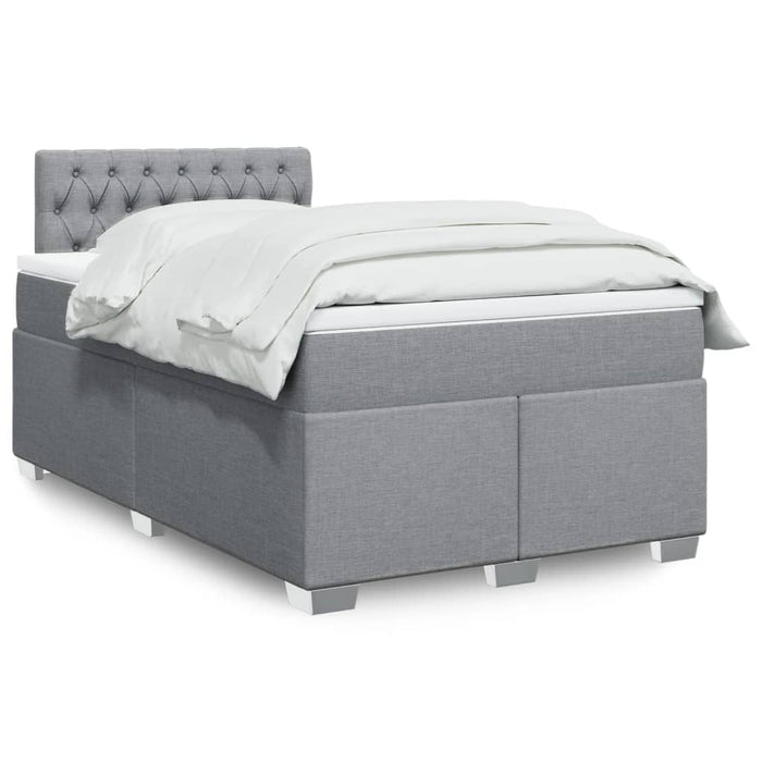 Pat box spring cu saltea, gri deschis, 120x190 cm, textil - WALTI WALTI
