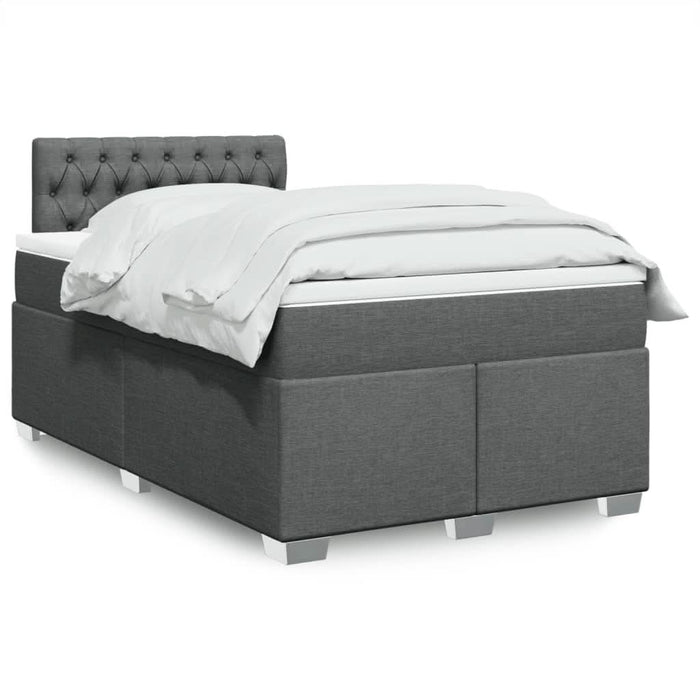 Pat box spring cu saltea, gri închis, 120x190 cm, textil - WALTI WALTI