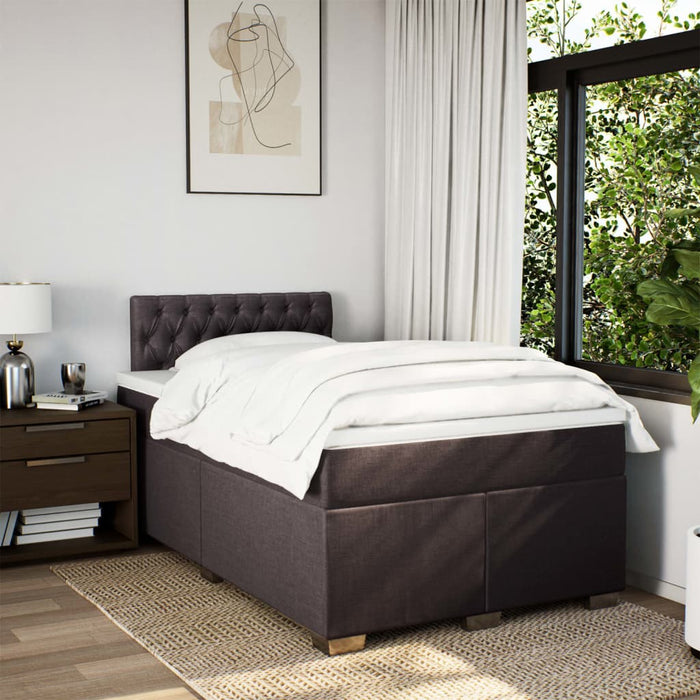 Pat box spring cu saltea, maro închis, 120x190 cm, textil - WALTI WALTI