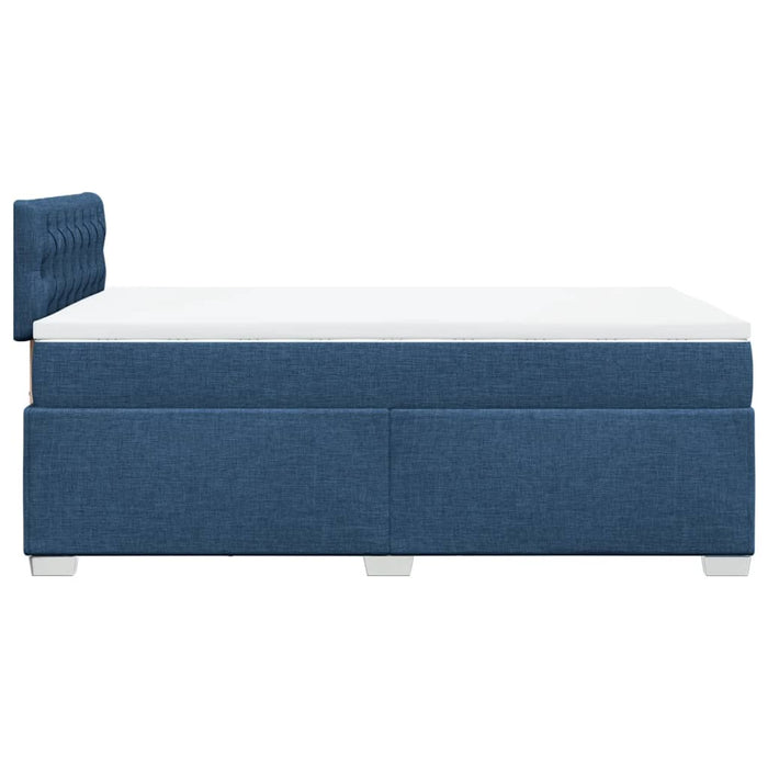 Pat box spring cu saltea, albastru, 120x190 cm, material textil - WALTI WALTI