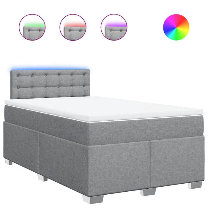 Pat box spring cu saltea, gri deschis, 120x190 cm, textil - WALTI WALTI