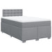 Pat box spring cu saltea, gri deschis, 120x190 cm, textil - WALTI WALTI