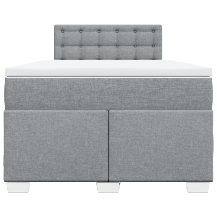 Pat box spring cu saltea, gri deschis, 120x190 cm, textil - WALTI WALTI