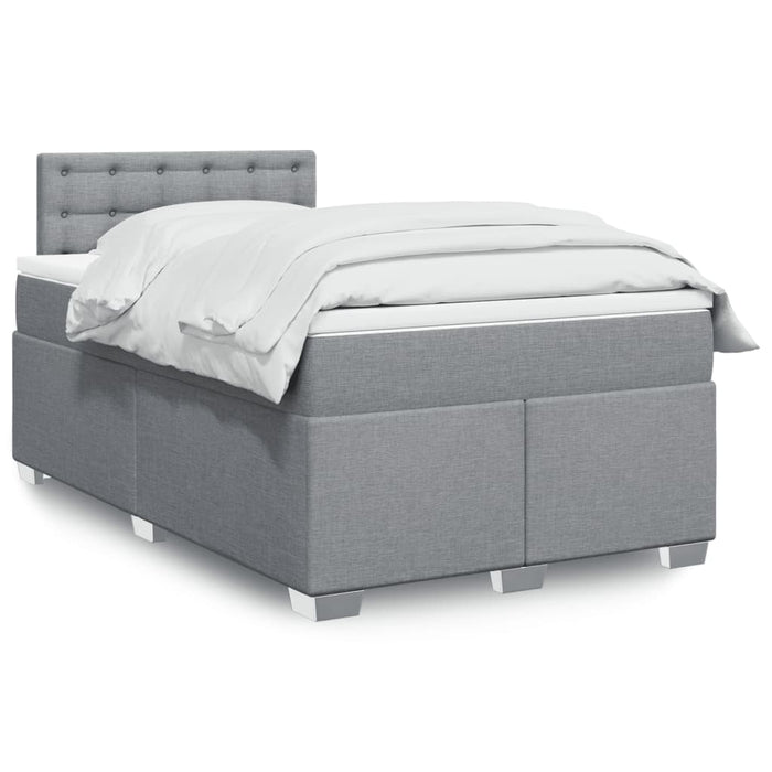 Pat box spring cu saltea, gri deschis, 120x190 cm, textil - WALTI WALTI