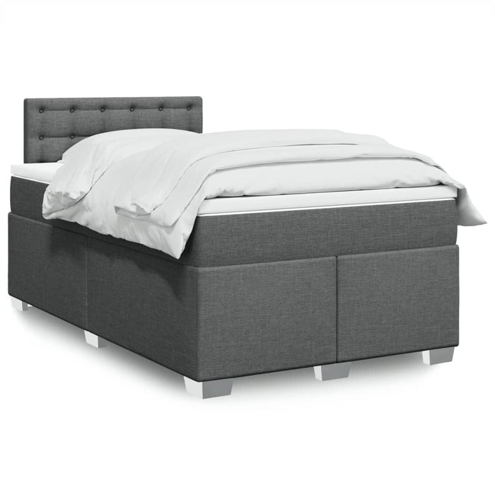 Pat box spring cu saltea, gri închis, 120x190 cm, textil - WALTI WALTI