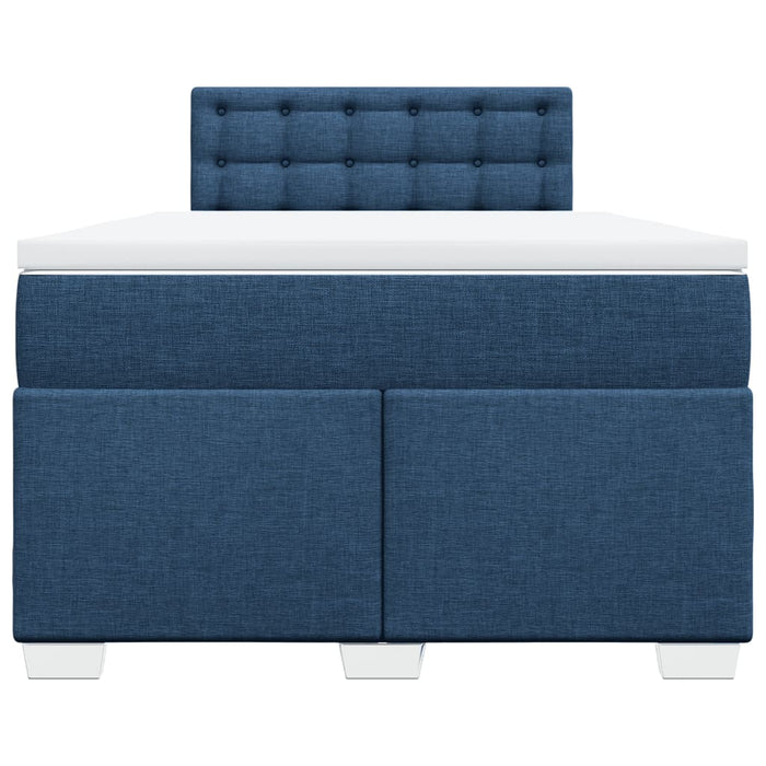 Pat box spring cu saltea, albastru, 120x190 cm, material textil - WALTI WALTI