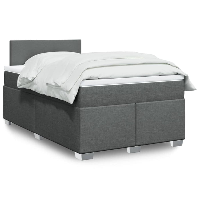 Pat box spring cu saltea, gri închis, 120x200 cm, textil - WALTI WALTI