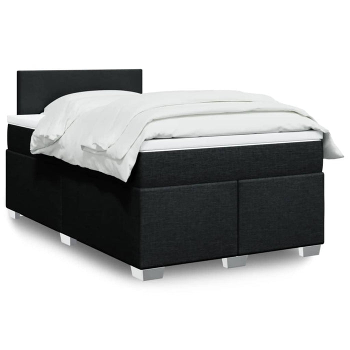 Pat box spring cu saltea, negru, 120x200 cm, textil - WALTI WALTI