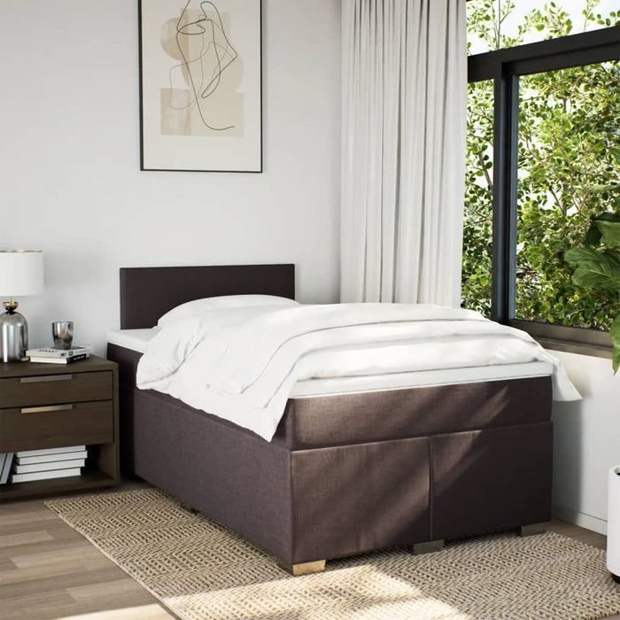 Pat box spring cu saltea, maro închis, 120x200 cm, textil - WALTI WALTI