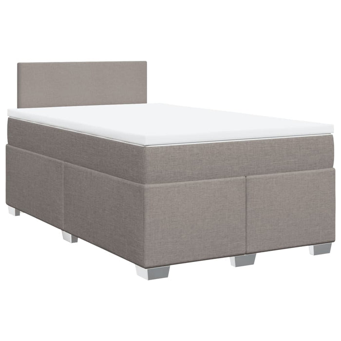 Pat box spring cu saltea, gri taupe, 120x200 cm, textil - WALTI WALTI