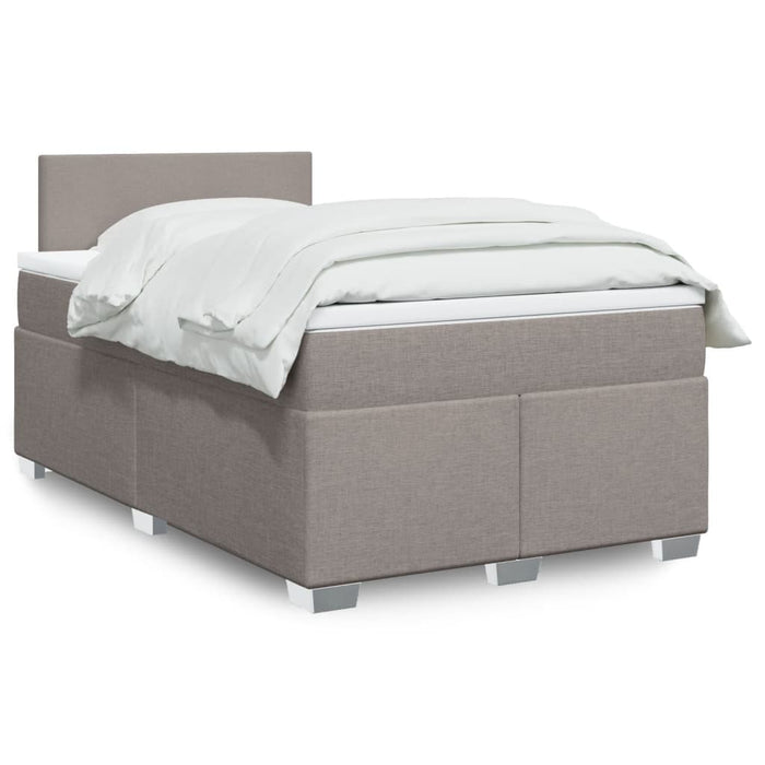 Pat box spring cu saltea, gri taupe, 120x200 cm, textil - WALTI WALTI
