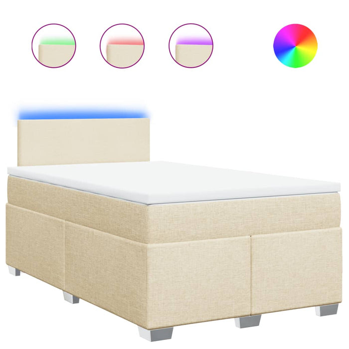 Pat box spring cu saltea, crem, 120x200 cm, textil - WALTI WALTI