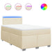 Pat box spring cu saltea, crem, 120x200 cm, textil - WALTI WALTI