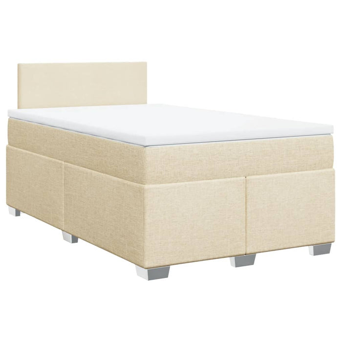 Pat box spring cu saltea, crem, 120x200 cm, textil - WALTI WALTI