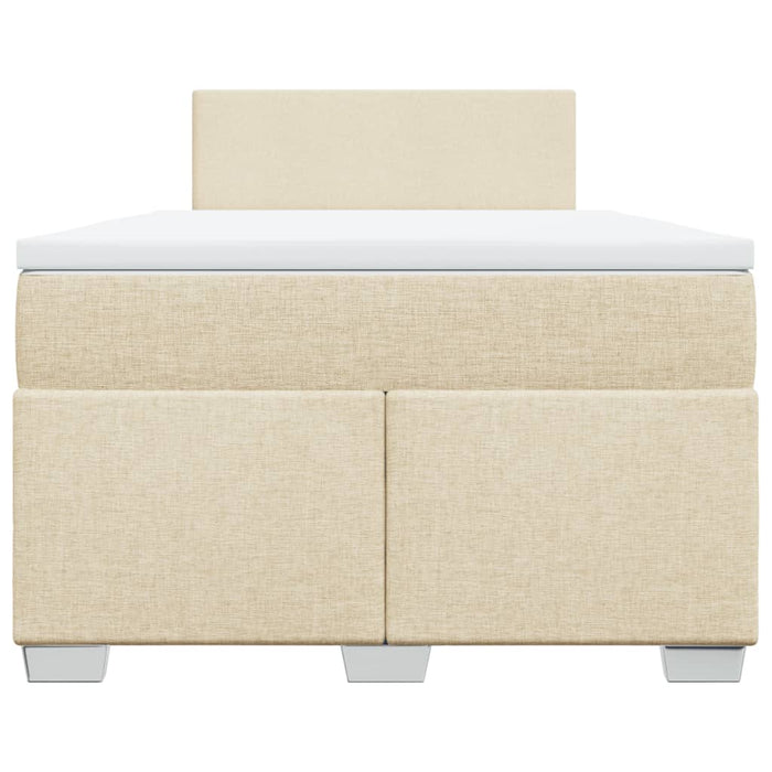 Pat box spring cu saltea, crem, 120x200 cm, textil - WALTI WALTI