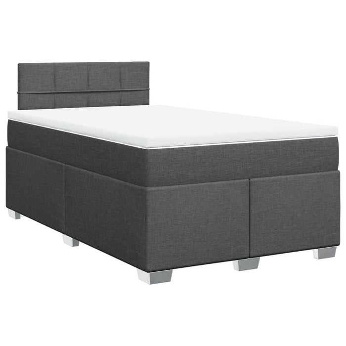 Pat box spring cu saltea, gri închis, 120x200 cm, textil - WALTI WALTI