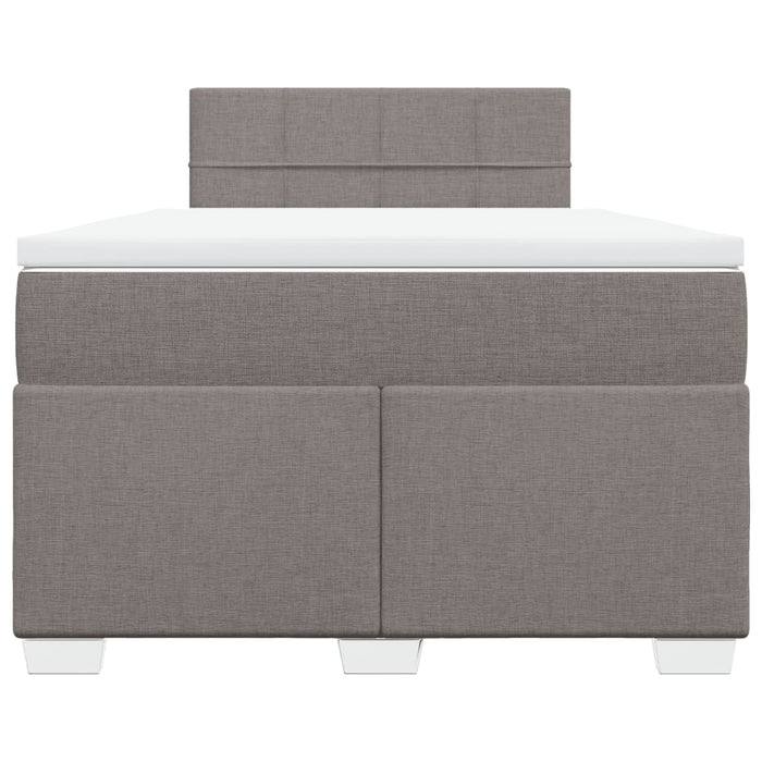 Pat box spring cu saltea, gri taupe, 120x200 cm, textil - WALTI WALTI