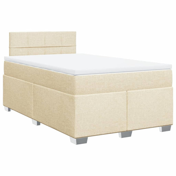 Pat box spring cu saltea, crem, 120x200 cm, textil - WALTI WALTI