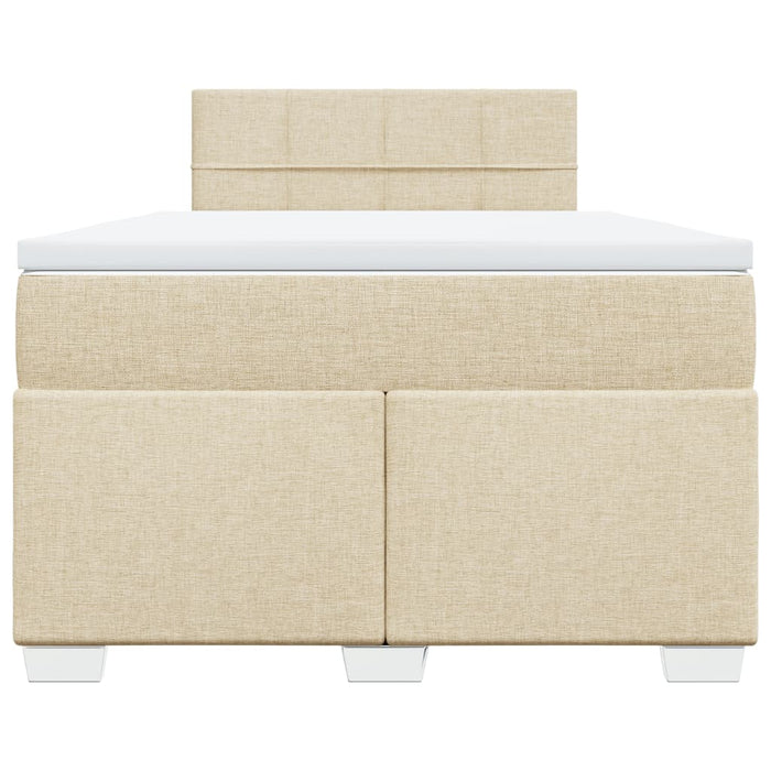 Pat box spring cu saltea, crem, 120x200 cm, textil - WALTI WALTI