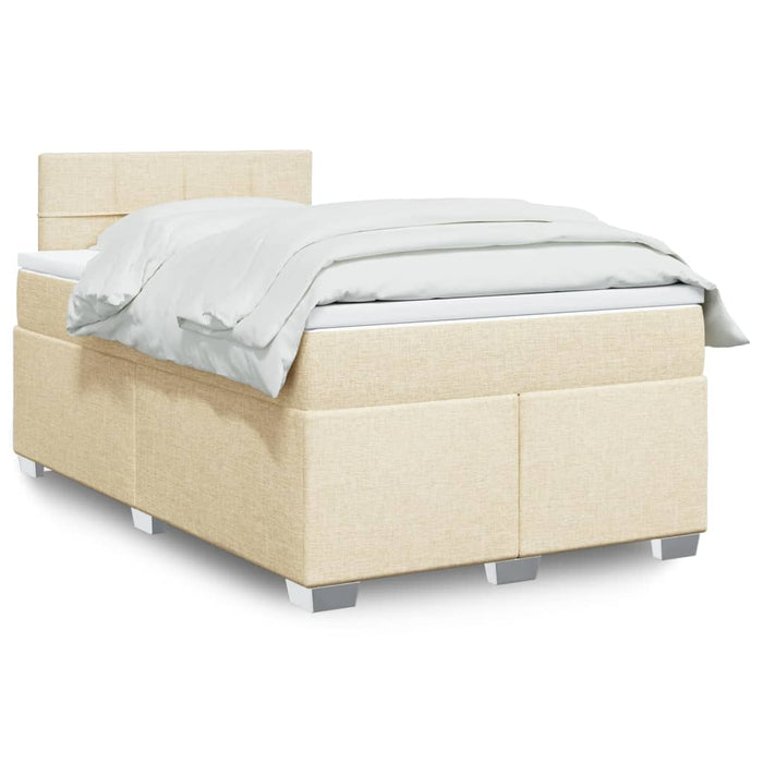Pat box spring cu saltea, crem, 120x200 cm, textil - WALTI WALTI