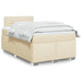 Pat box spring cu saltea, crem, 120x200 cm, textil - WALTI WALTI