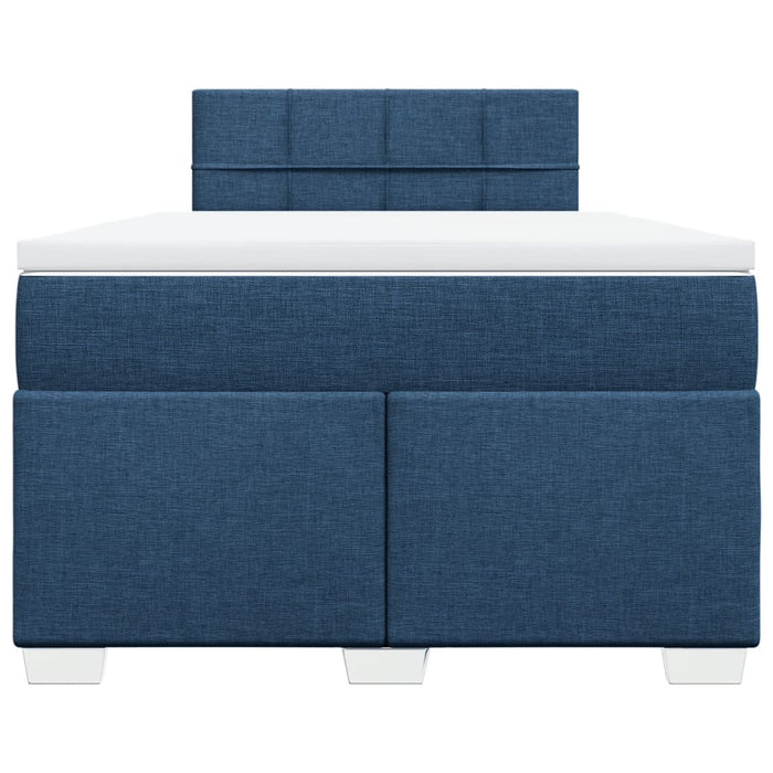 Pat box spring cu saltea, albastru, 120x200 cm, textil - WALTI WALTI