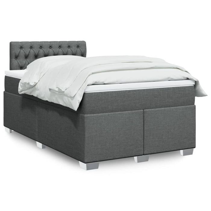 Pat box spring cu saltea, gri închis, 120x200 cm, textil - WALTI WALTI