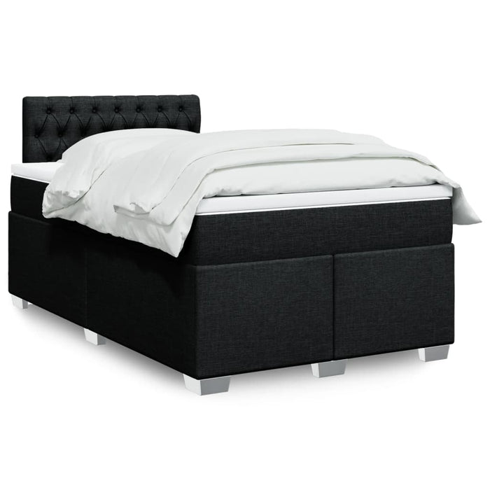 Pat box spring cu saltea, negru, 120x200 cm, textil - WALTI WALTI