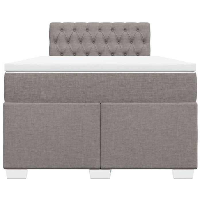 Pat box spring cu saltea, gri taupe, 120x200 cm, textil WALTI