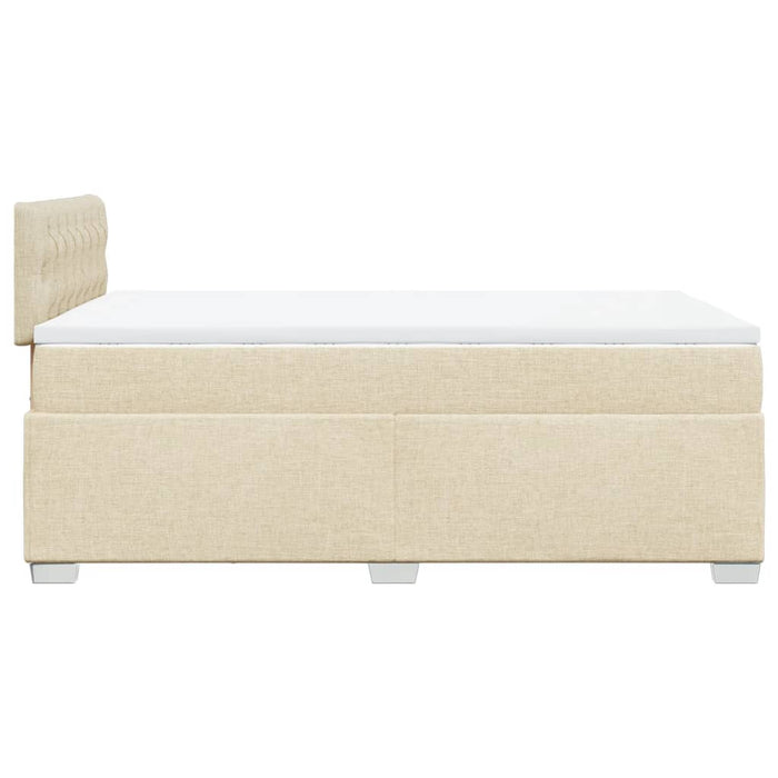 Pat box spring cu saltea, crem, 120x200 cm, textil WALTI