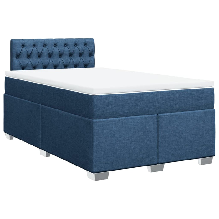 Pat box spring cu saltea, albastru, 120x200 cm, textil - WALTI WALTI