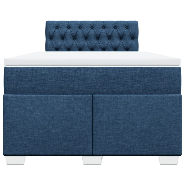 Pat box spring cu saltea, albastru, 120x200 cm, textil - WALTI WALTI