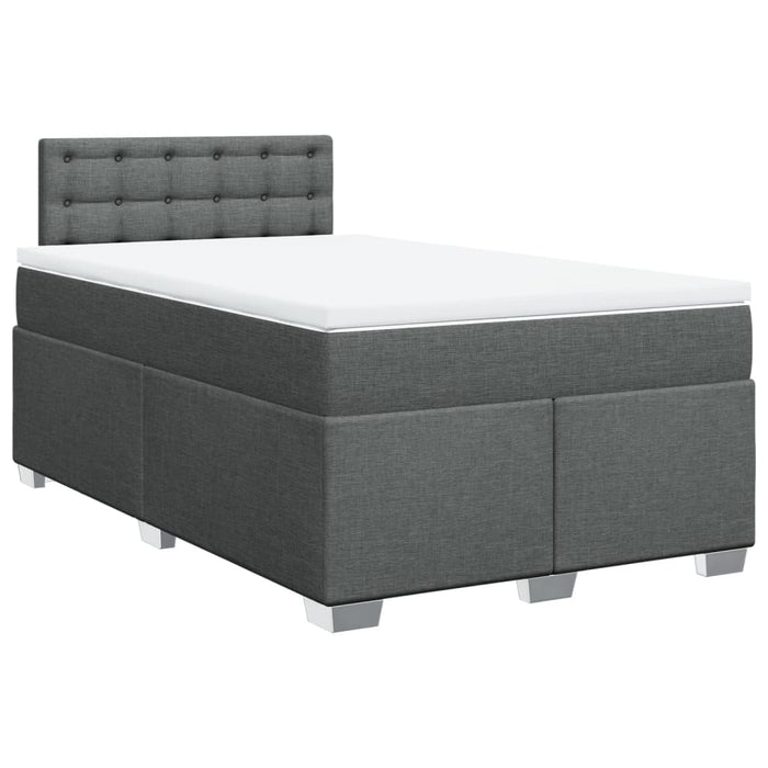 Pat box spring cu saltea, gri închis, 120x200 cm, textil - WALTI WALTI