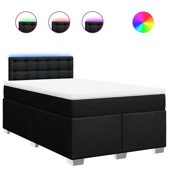 Pat box spring cu saltea, negru, 120x200 cm, textil - WALTI WALTI
