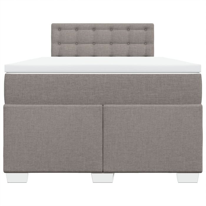 Pat box spring cu saltea, gri taupe, 120x200 cm, textil - WALTI WALTI