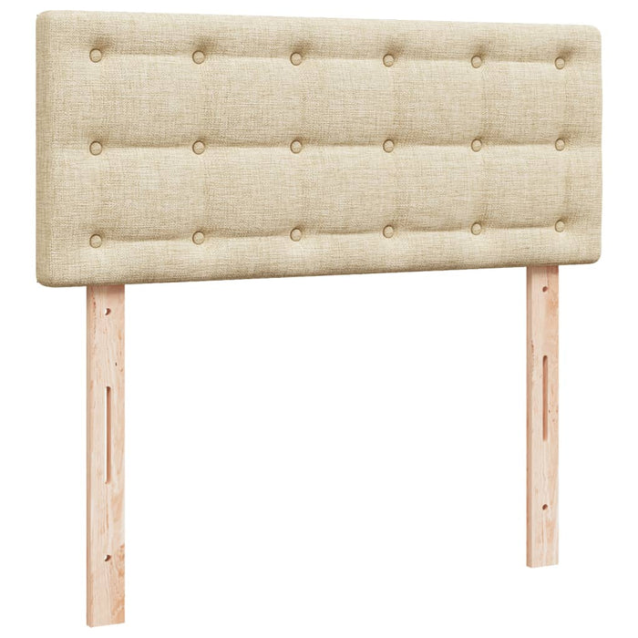 Pat box spring cu saltea, crem, 120x200 cm, textil - WALTI WALTI