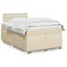 Pat box spring cu saltea, crem, 120x200 cm, textil - WALTI WALTI