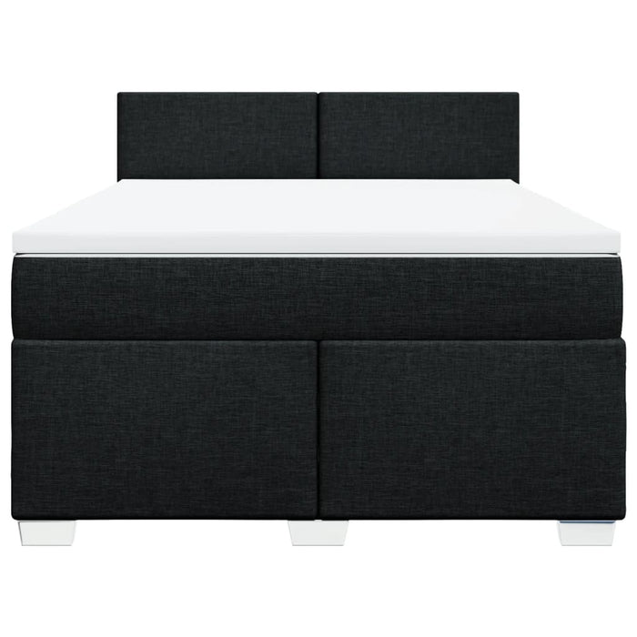 Pat box spring cu saltea, negru, 140x190 cm, textil - WALTI WALTI