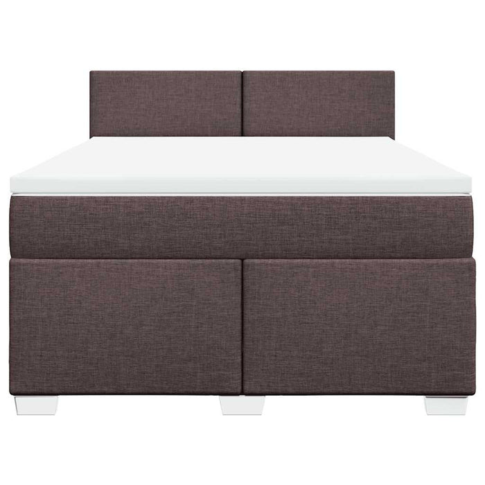 Pat box spring cu saltea, maro închis, 140x200 cm, textil - WALTI WALTI
