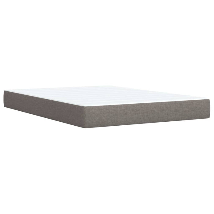 Pat box spring cu saltea, gri taupe, 140x200 cm, textil - WALTI WALTI